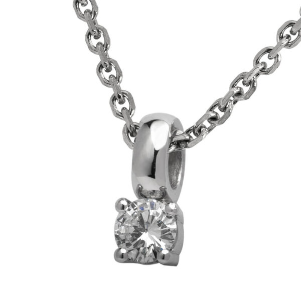 Witgouden ketting met diamanten hanger