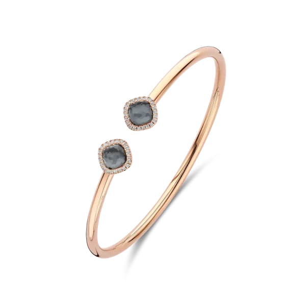Milano Sweeties Bangle Roségoud met Hematiet en diamant TB2210HMP - Afbeelding 2