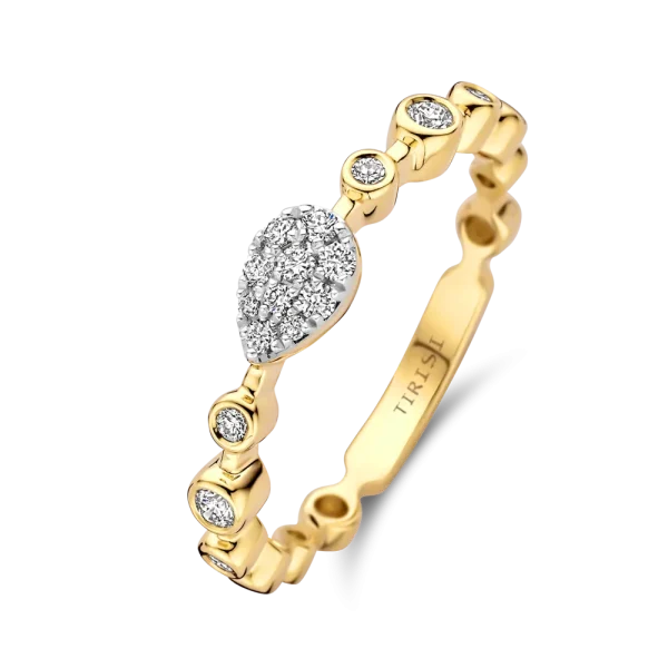 Tirisi Venice Exclusive geelgouden Ring met diamant TR9807D(2T)